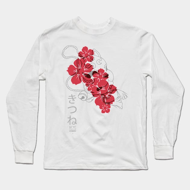 KitsuneMask Long Sleeve T-Shirt by Neyc Design